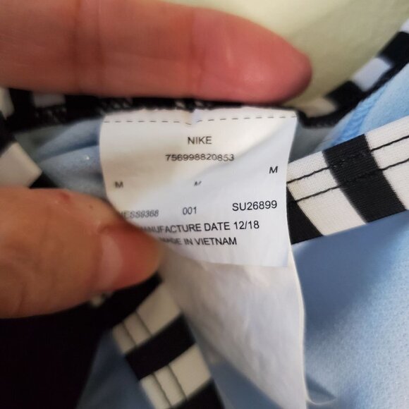 Nike Swim Black White Stripe One Piece Bathing Suit Size M - Picture 5 of 5